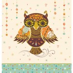 Postcard with envelope - Owl