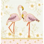 Postcard with envelope - Flamingos
