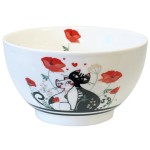 Stoneware Bowl 480 ml - Cats and Poppies