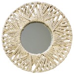 Round Woven Paper Frame Mirror