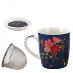 Mug with infuser for tea - GINKGO Blue