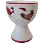 Ceramic egg cup with Hen pattern