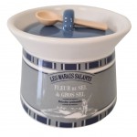 Ceramic salt pot with spoon - ADERNE