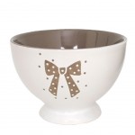 Boudoir bowl - White and taupe