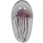 Glass Jellyfish Paperweight 12 cm