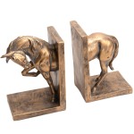 Gold Resin Horse Bookend