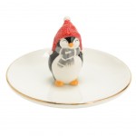 Penguin jewelry holder statuette