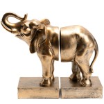 Gold Resin Elephant Bookend