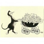 Cats by Dubout metal plate