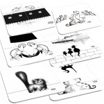 Cats by Dubout Set of 6 coasters