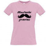 Mustache Light Pink Women Tee Shirt