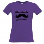 Mustache Purple Women Tee Shirt