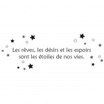 Quote Wall Sticker - Rêves Désirs Espoirs