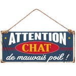 Attention Chat metal plate Deco