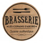 Burlap round table set - Brasserie