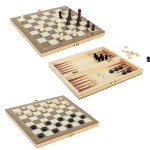 3-in-1 Wooden Board Game