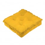 Cotton Floor Cushion Yellow 45 cm