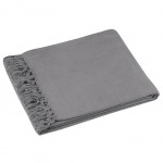 Plaid - Sofa throw PORTOFINO with fringes 125 x 150 cm - Grey