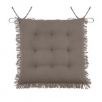 Chair cushion with fringes - Taupe