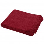 Red chenille mesh polyester throw 125 x 150 cm
