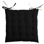 Reversible two-tone chair cushion in cotton - Black and Linen