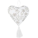 Set of 2 decorative cotton hearts to hang 10 cm - Sophie