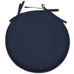 Dark Blue Polyester Round Chair Cushion