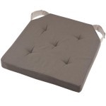 Reversible chair cushion 38 x 38 cm - Taupe and linen color