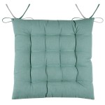 Reversible two-tone chair cushion in cotton -  jade and pearl