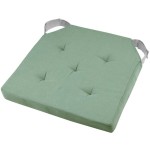 Reversible chair cushion 38 x 38 cm - Jade and gray