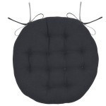 Round chair cushion reversible 38 cm - anthracite and gray