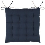 Reversible two-tone chair cushion in cotton - Dark blue