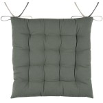 Reversible two-tone chair cushion in cotton - Green and Linen