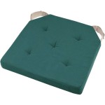 Reversible chair cushion 38 x 38 cm - Cobalt and linen