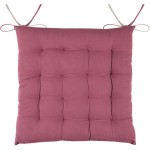 Reversible two-tone chair cushion in cotton - Pink and Linen