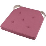 Reversible chair cushion 38 x 38 cm - Pink and linen
