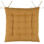 Reversible two-tone chair cushion in cotton - Curry and Linen