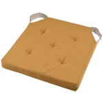 Reversible chair cushion 38 x 38 cm - Curry and linen