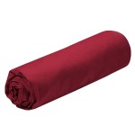 Solid Red Cotton Percale Fitted Sheet  90 x 190 cm