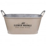 Flower Market Metal Planter Zinc Look - Brown