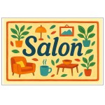 Metal door sign  living room