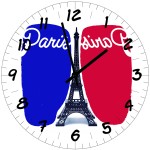 Paris Glass Wall Clock  29 cm