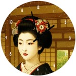 Glass Wall Clock  Geisha  CBKration