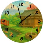 Wall Clock  Japanese Garden