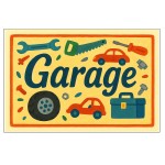 Metal door sign  garage