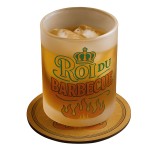 Frosted Glass with Coaster King of Barbecue  CBKration