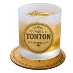 Frosted glass with coaster cuve de tonton  CBKration