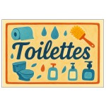 Metal door sign  toilets