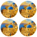 Set of 4 Coasters  Santorini