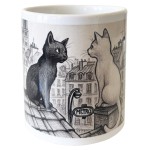 Ceramic Pencil Holder  Cats on the Rooftops of Paris